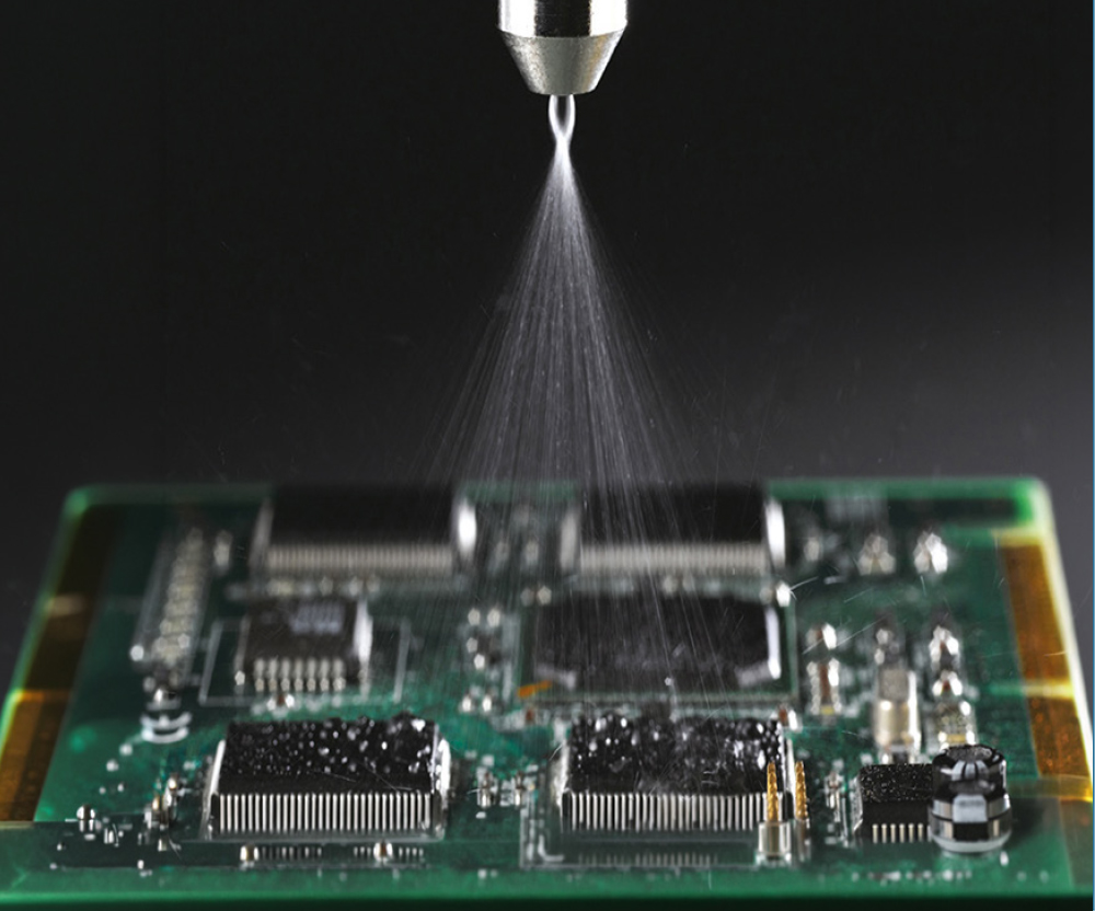 Silikoneoverfladebehandling til beskyttelse af elektroniske komponenter som f.eks. printkort