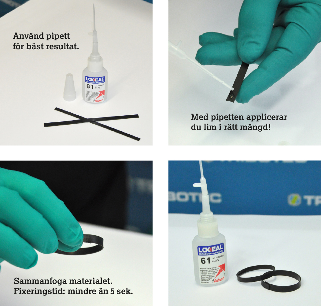 Limma svåra material enkelt med Loxeal snabblim. Använd pipett för bäst resultat.